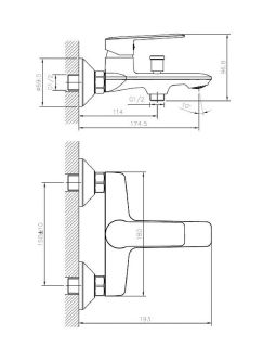 Смеситель для ванны/душа Agger Clean A2410000 с душевым набором
